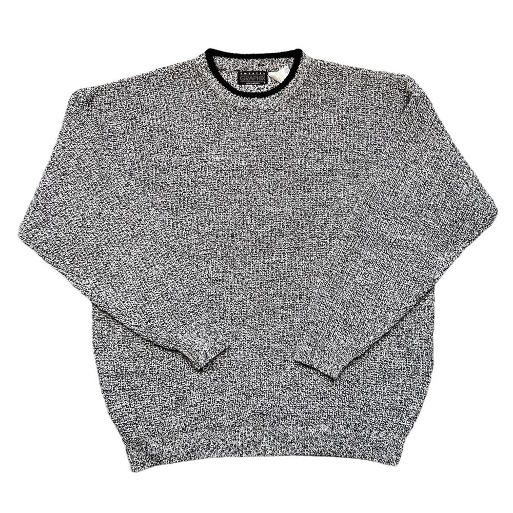 Graphix Gray Black Knit Oversized Vintage 90s Pullover Sweater Mens Size XL